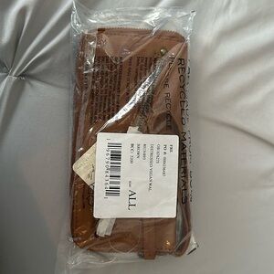 Free people vegan distressed brown wallet- new in package!